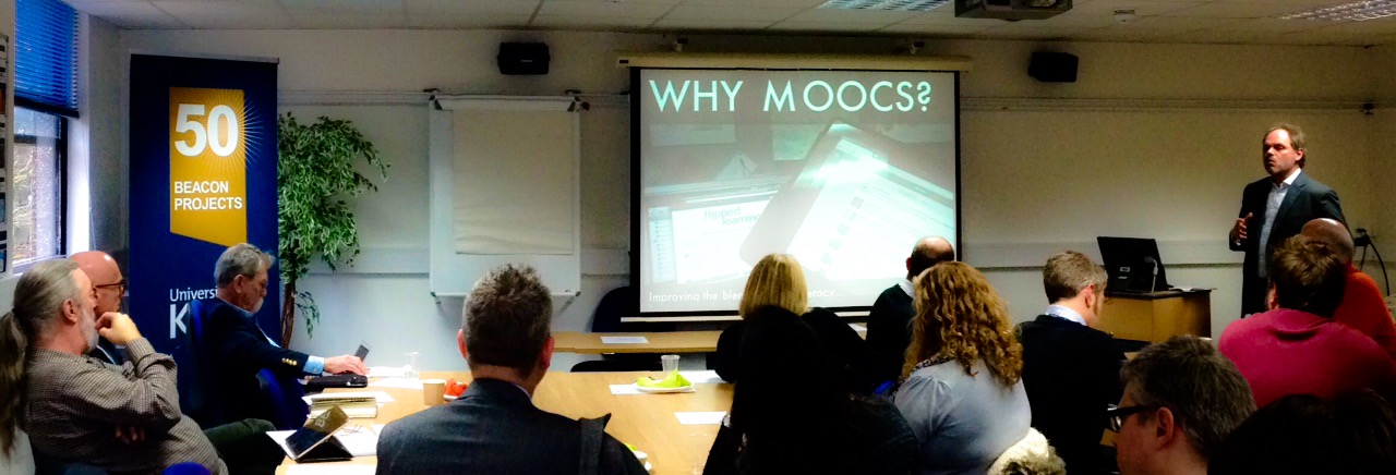 Mark O'Connor presenting at the K-MOOCs Beacon Project special event, 10th Feb 2015